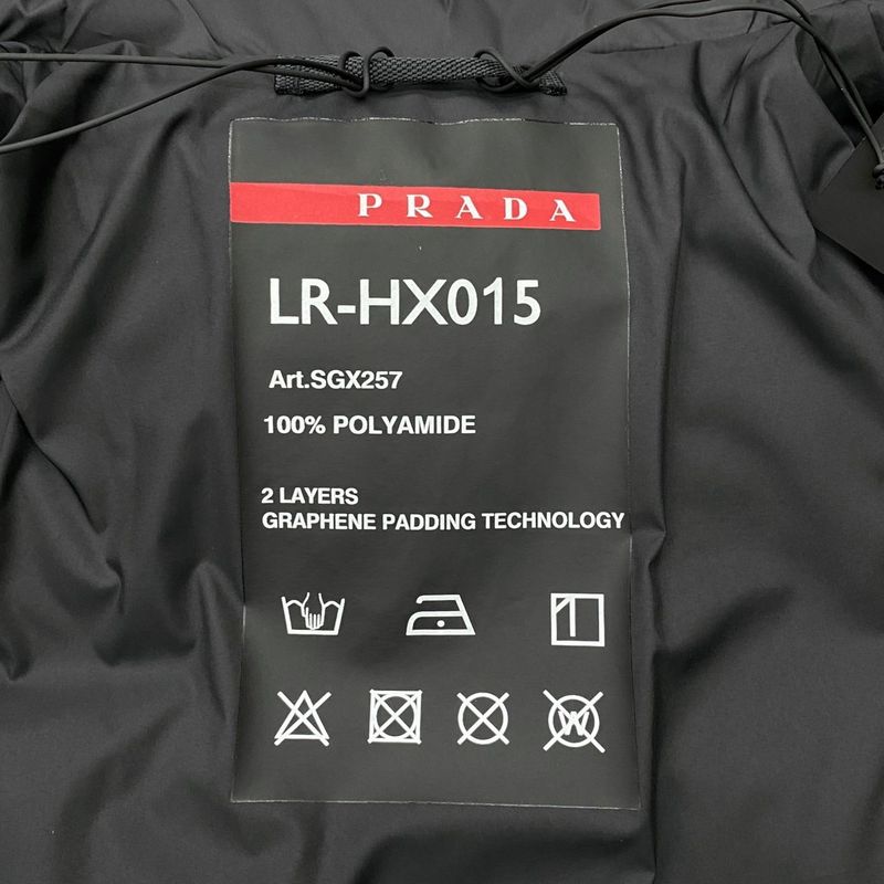 Prada Down Jacket Logo Cut Replacement Sgx257 S202 1T2Y S Size Polyamide Blue -