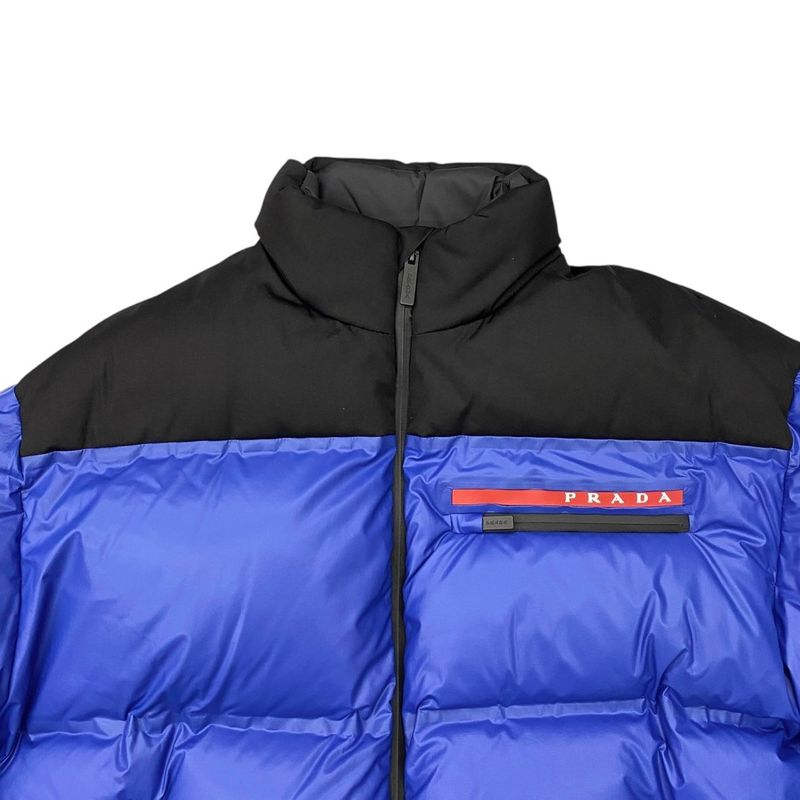 Prada Down Jacket Logo Cut Replacement Sgx257 S202 1T2Y S Size Polyamide Blue -