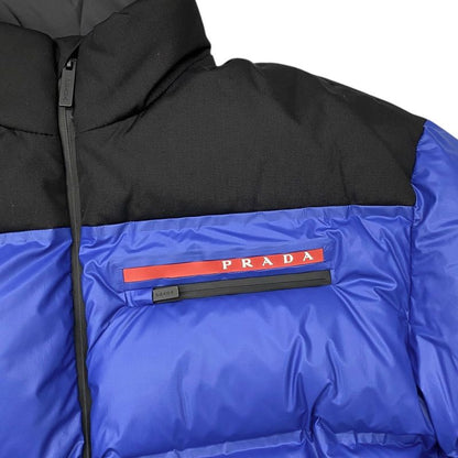 Prada Down Jacket Logo Cut Replacement Sgx257 S202 1T2Y S Size Polyamide Blue -