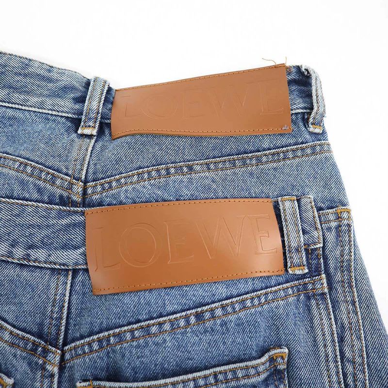 Loewe 23 SS Trompe Loeil Jeans Denim Pants S359 Y11 X77 Indigo 34