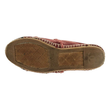 Chanel Cocomark Espadrille Canvas Slip-on Red 37
