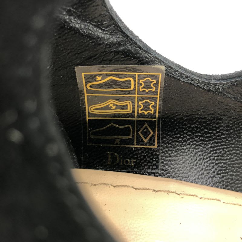 Christian Dior Espadrille Wedge Sole Lace Up Boots Black 36