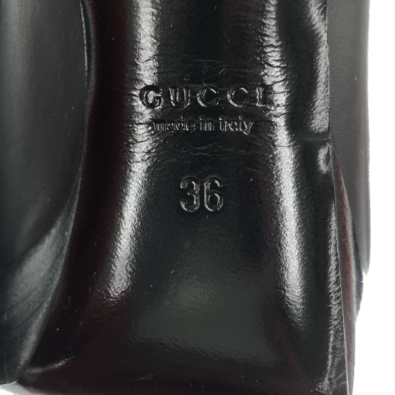 Gucci Knit Socks Heel Ring Boots Black 36