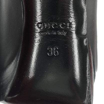 Gucci Knit Socks Heel Ring Boots Black 36
