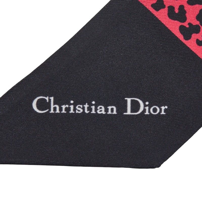 Dior Twilly Mitzah Leopard Pink Black Silk Ladies