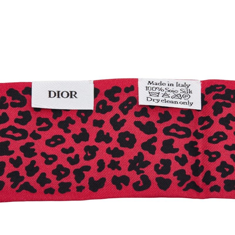 Dior Twilly Mitzah Leopard Pink Black Silk Ladies