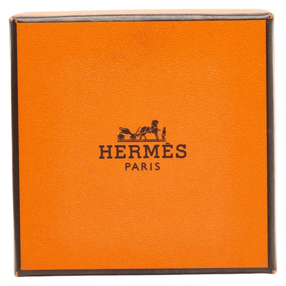 Hermes Enamel Collier de Chien Motif Silver Orange Metal Ladies
