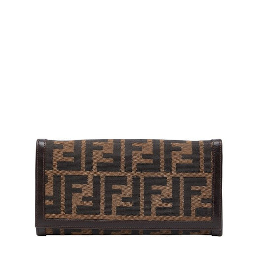 Fendi Zucca Brown Canvas Leather Women's Fendi