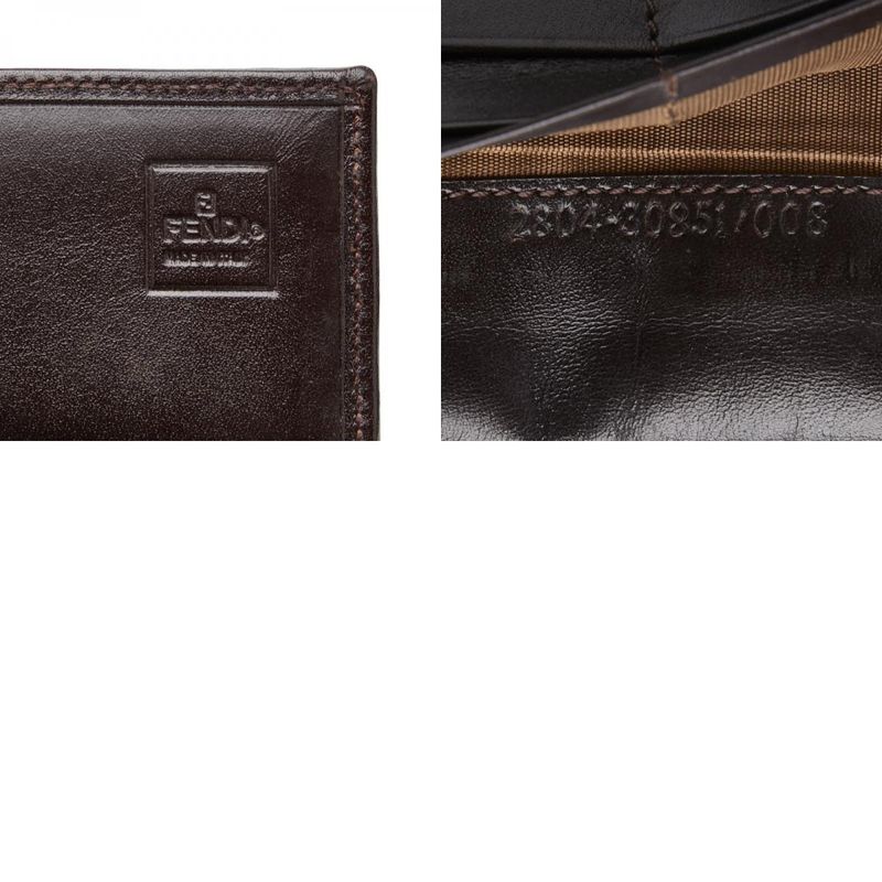 Fendi Zucca Brown Canvas Leather Women's Fendi