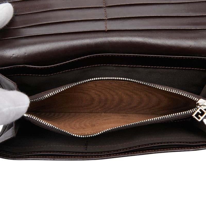 Fendi Zucca Brown Canvas Leather Women's Fendi