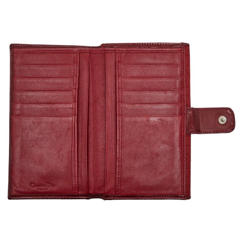 Dior Cannage Stitch Red Nylon Leather Women's Dior