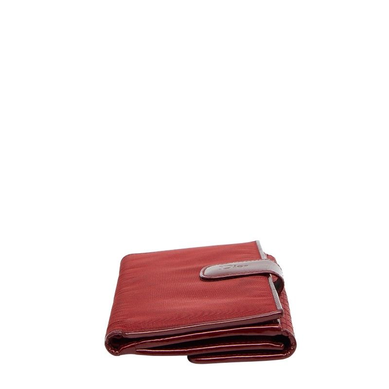 Dior Cannage Stitch Red Nylon Leather Women's Dior