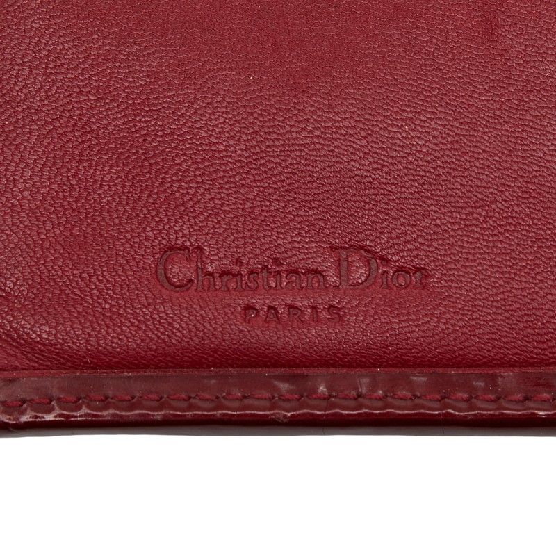 Dior Cannage Stitch Red Nylon Leather Women's Dior