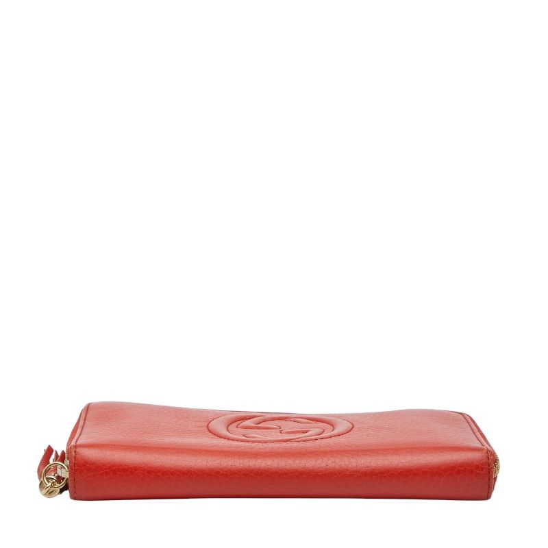 Gucci Soho Round Zipper Long Wallet 308004 Red Leather Women's Gucci