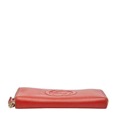 Gucci Soho Round Zipper Long Wallet 308004 Red Leather Women's Gucci