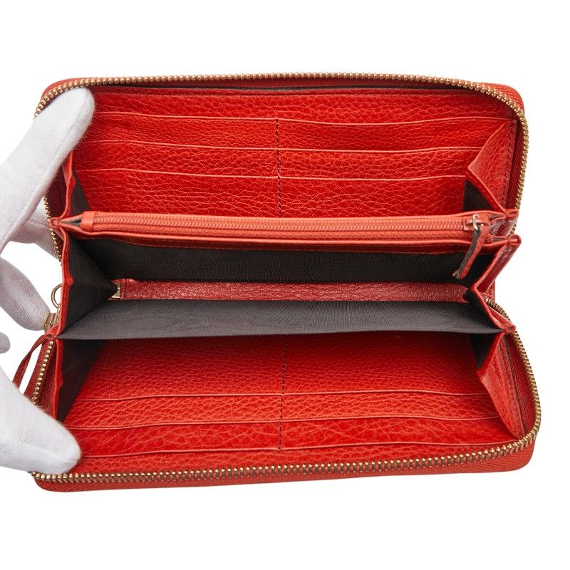Gucci Soho Round Zipper Long Wallet 308004 Red Leather Women's Gucci