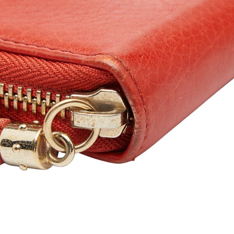 Gucci Soho Round Zipper Long Wallet 308004 Red Leather Women's Gucci