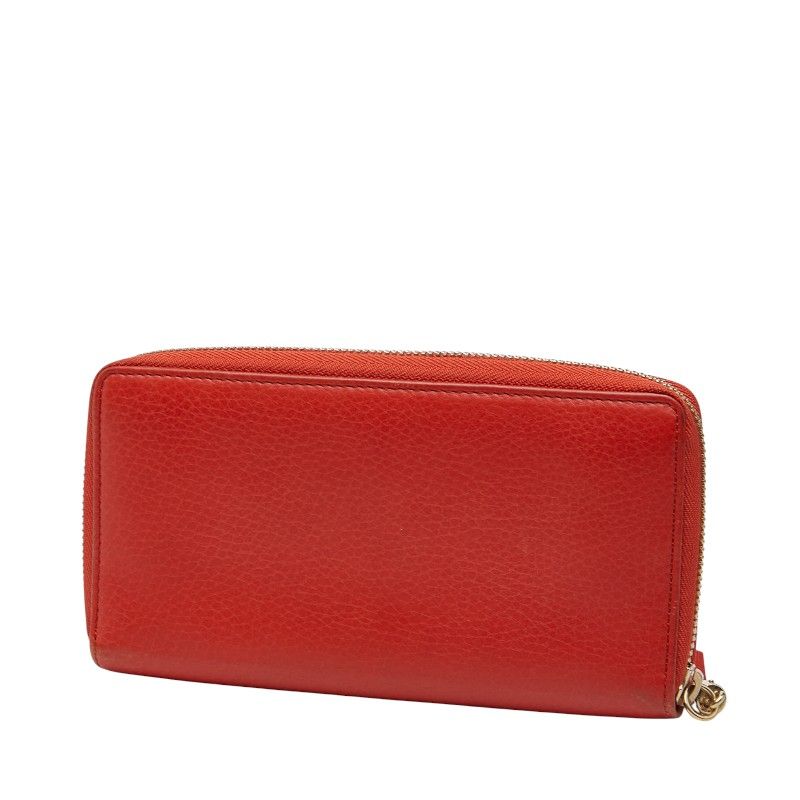 Gucci Soho Round Zipper Long Wallet 308004 Red Leather Women's Gucci