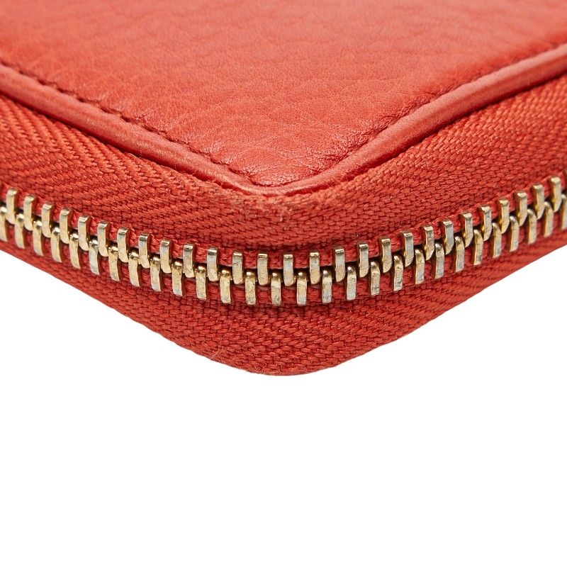 Gucci Soho Round Zipper Long Wallet 308004 Red Leather Women's Gucci