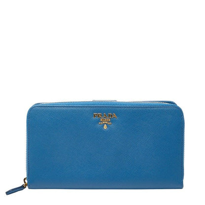 Prada Logo 1m1348 Blue Saffiano Leather Women's Prada
