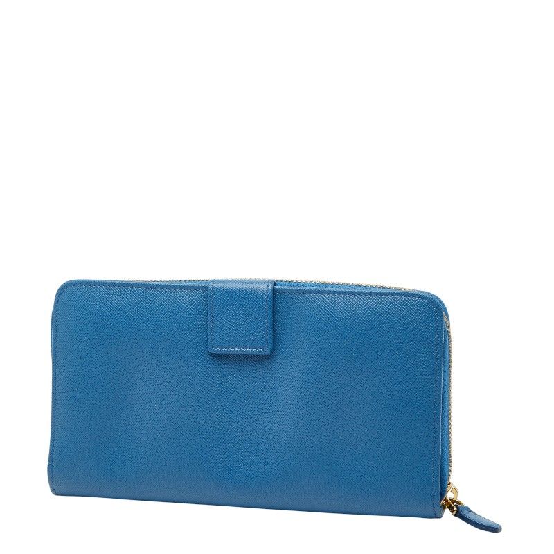 Prada Logo 1m1348 Blue Saffiano Leather Women's Prada