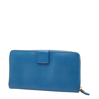 Prada Logo 1m1348 Blue Saffiano Leather Women's Prada