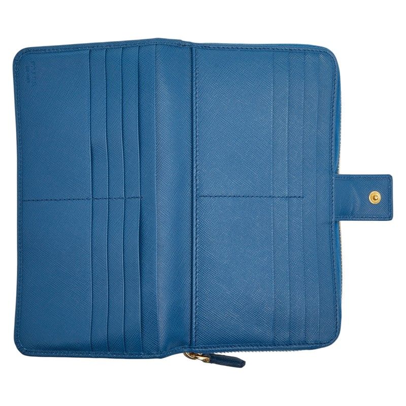 Prada Logo 1m1348 Blue Saffiano Leather Women's Prada