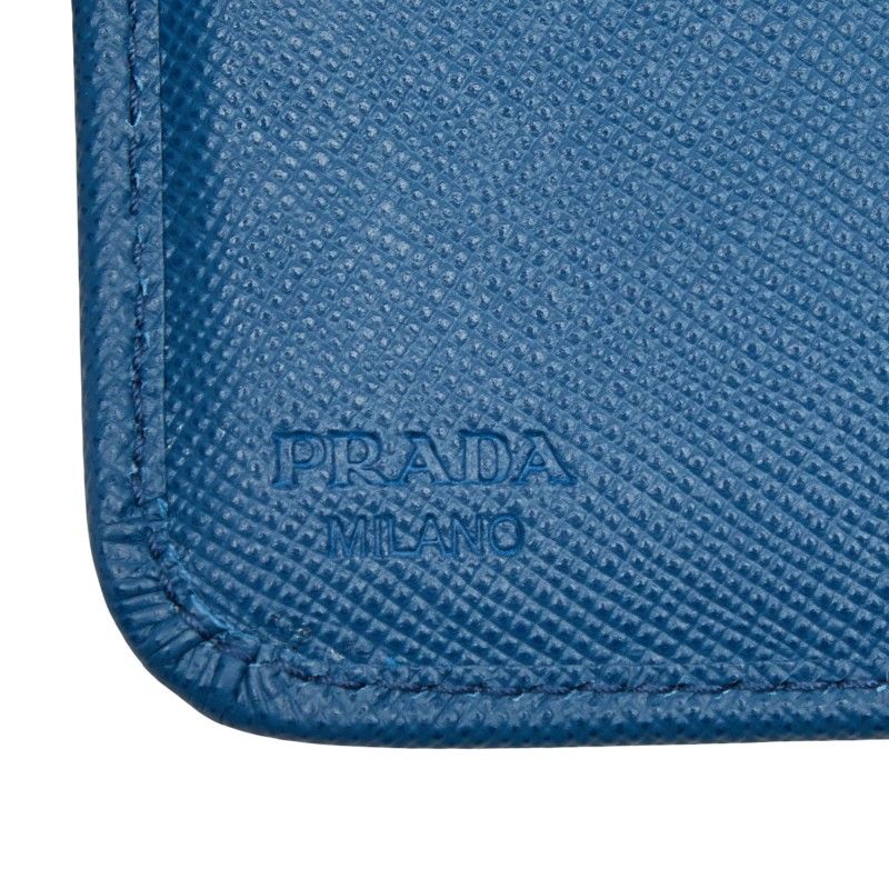 Prada Logo 1m1348 Blue Saffiano Leather Women's Prada