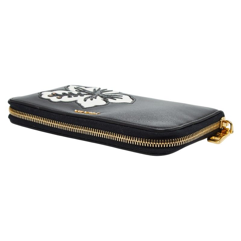 Prada Flower Hula Haw Aii Black Leather Women's Prada