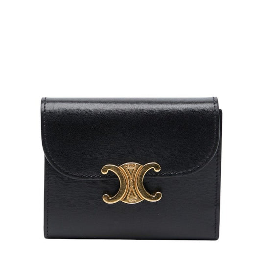 Celine Triomphe Black Leather Women's Celine