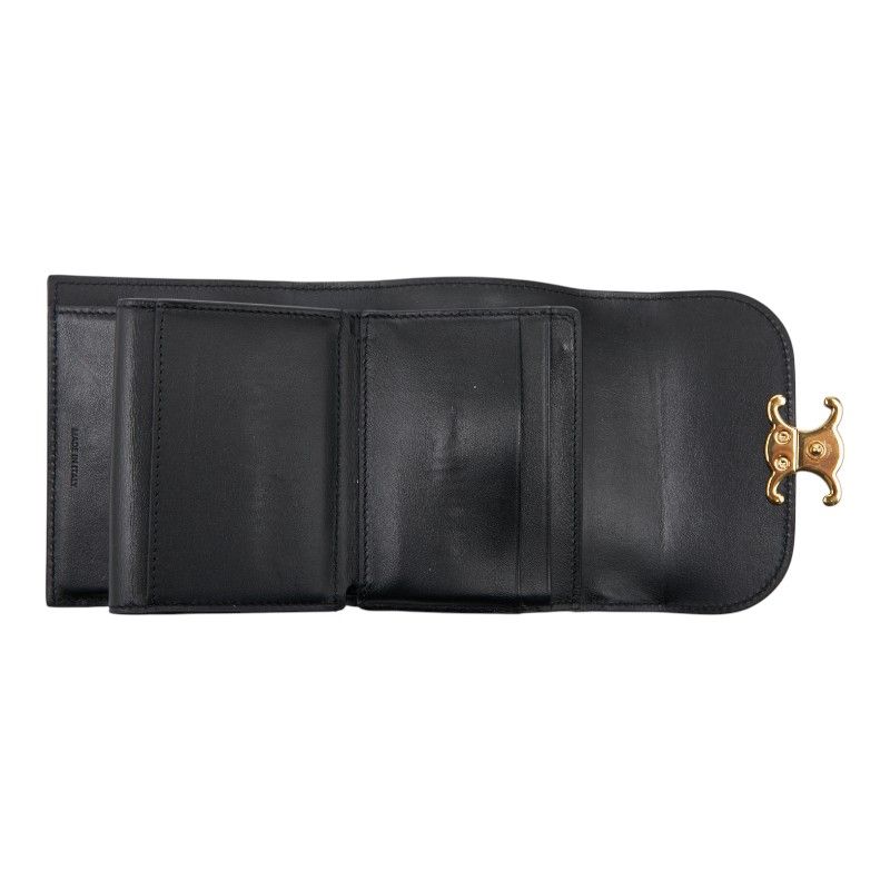 Celine Triomphe Black Leather Women's Celine