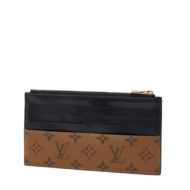 Louis Vuitton Monogram Reverse Slim Purse M80390 Macaron Black PVC Leather