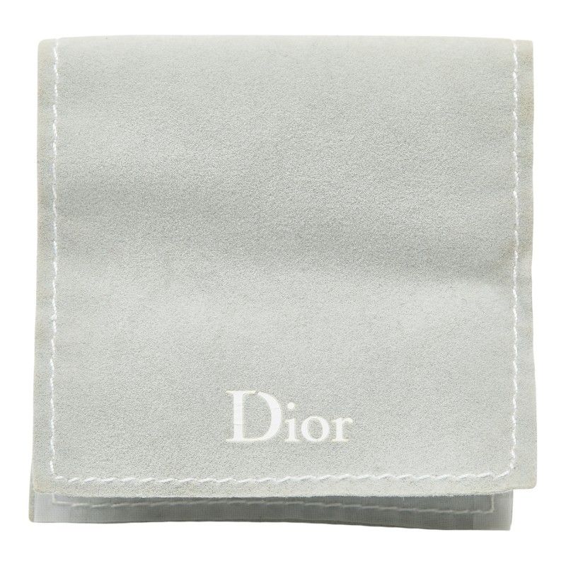 Christian Dior Logo Rhinestone Silver Pink Metal Women's Christian Dior