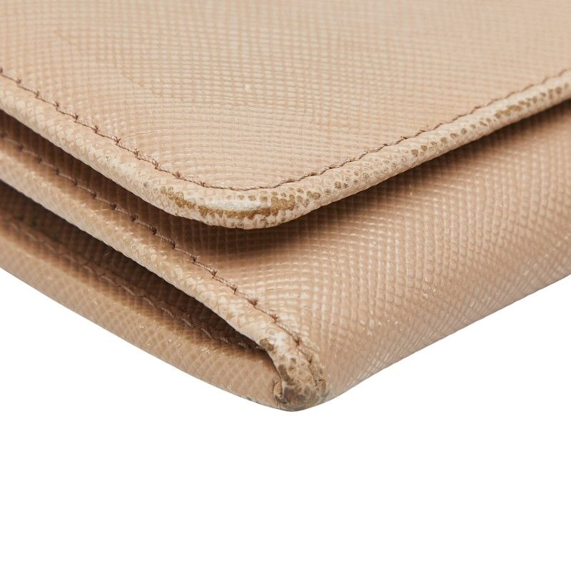 Prada Logo 1m1132 Beige Saffiano Leather Women's Prada