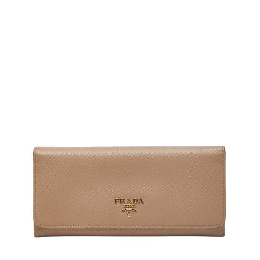 Prada Logo 1m1132 Beige Saffiano Leather Women's Prada