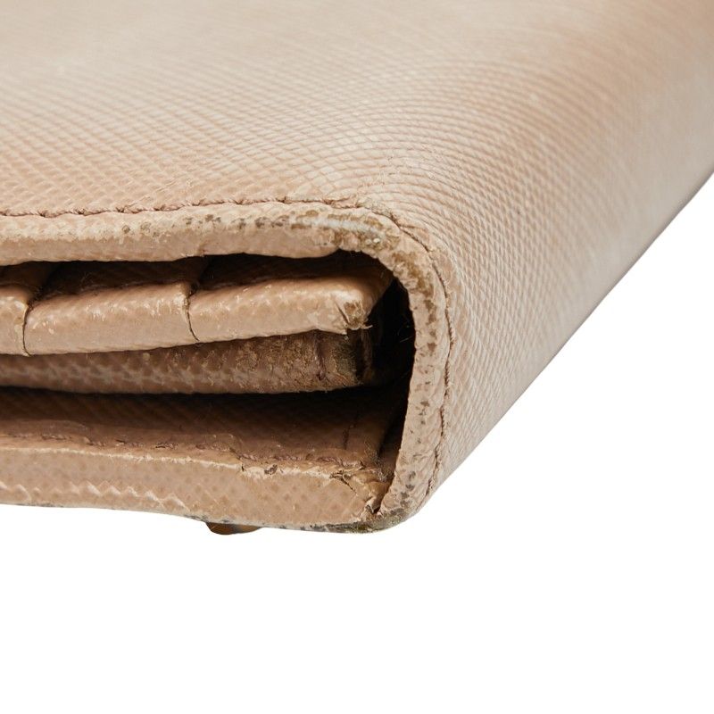 Prada Logo 1m1132 Beige Saffiano Leather Women's Prada