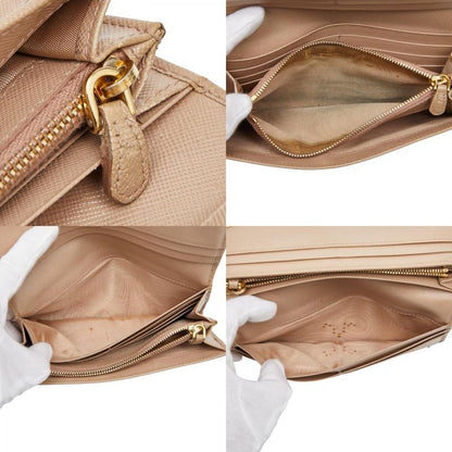 Prada Logo 1m1132 Beige Saffiano Leather Women's Prada