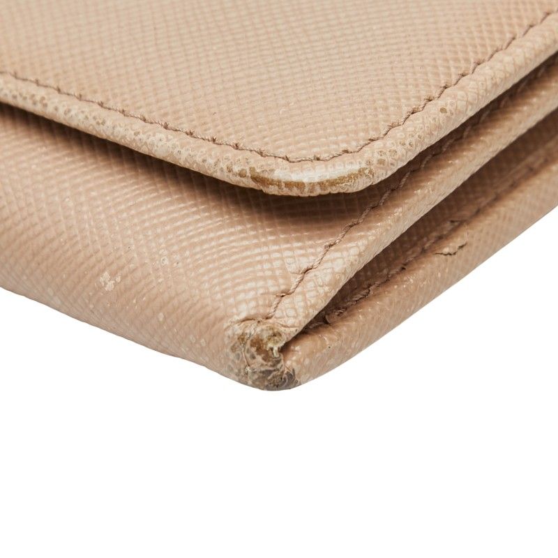 Prada Logo 1m1132 Beige Saffiano Leather Women's Prada