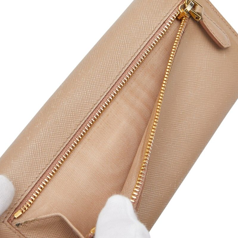 Prada Logo 1m1132 Beige Saffiano Leather Women's Prada