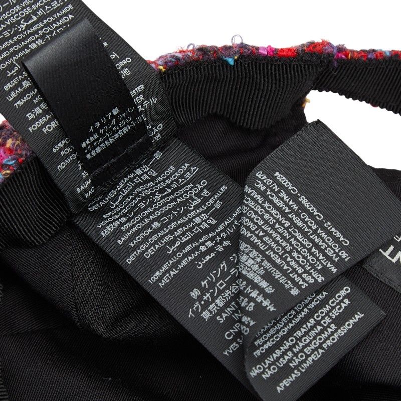 Saint Laurent Cap Baseball Cap Tweed Size: 58 677545 Red Multicolor Wool Rayon