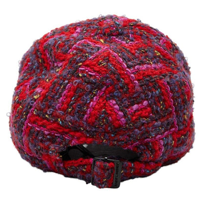 Saint Laurent Cap Baseball Cap Tweed Size: 58 677545 Red Multicolor Wool Rayon