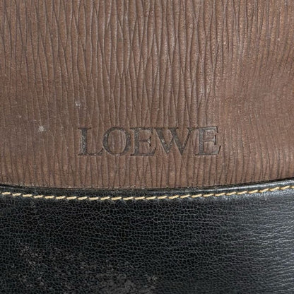 Loewe Velazquez Drawstring Shape Shoulder Bag Drawst Ring Black Brown Leather
