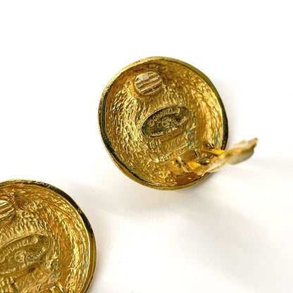 Chanel Matelasse Fake Pearl Metal X Fake Pearl Off White X Gold Earring