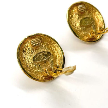 Chanel Matelasse Fake Pearl Metal X Fake Pearl Off White X Gold Earring