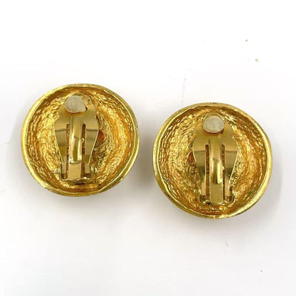 Chanel Matelasse Fake Pearl Metal X Fake Pearl Off White X Gold Earring