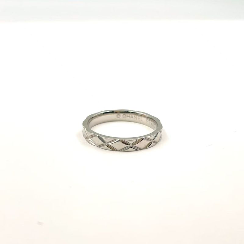Chanel Matelasse Pt950 Silver Ring