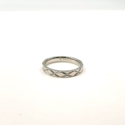 Chanel Matelasse Pt950 Silver Ring