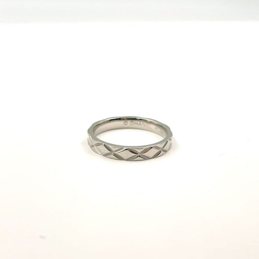 Chanel Matelasse Pt950 Silver Ring
