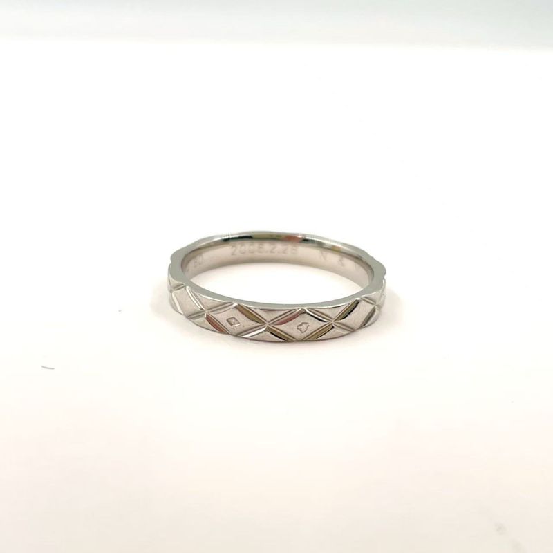 Chanel Matelasse Pt950 Silver Ring