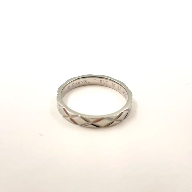 Chanel Matelasse Pt950 Silver Ring